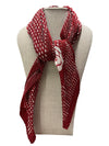 SCA-757 ROSE SCARF W/ POLKA DOTS RED
