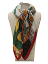 SCA-773 BELTS & CHAINS PRINT SCARF GREEN