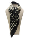 SCA-774 POLKA DOT SCARF BLACK & WHITE