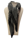 SCA-757 ROSE SCARF W/ POLKA DOTS BLACK