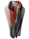SCA-766 TASSEL SCARF RED