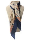 SCA-756 HORSE SCARF NAVY