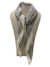 SCA-757 ROSE SCARF W/ POLKA DOTS WHITE