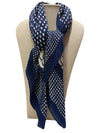 SCA-757 ROSE SCARF W/ POLKA DOTS NAVY