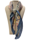 SCA-775 FLORAL PASTEL SCARF BLUE