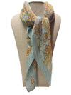 SCA-775 FLORAL PASTEL SCARF BABY BLUE