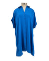 AZZ FY-3519 DUSTER SHIRT DRESS BLUE