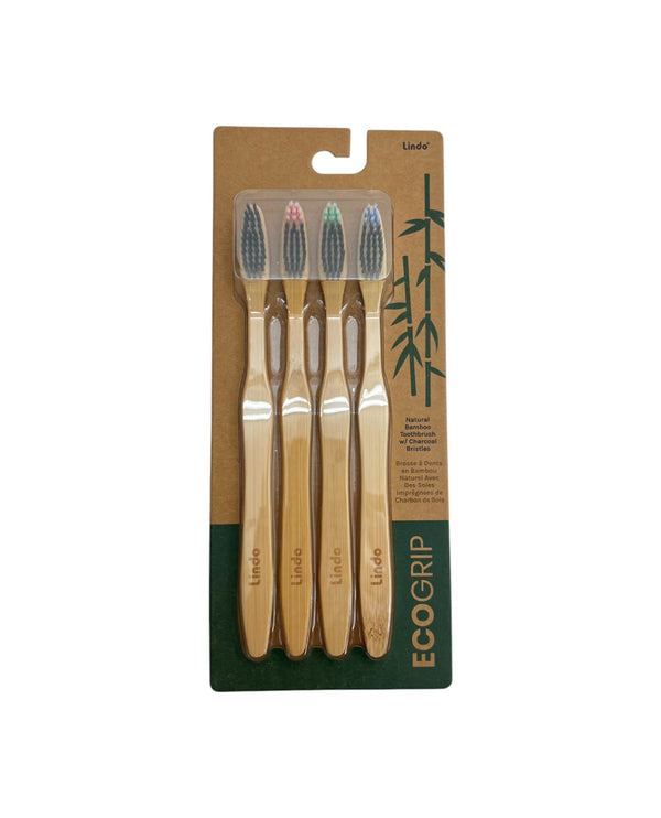 GHA-712 4 PK ECO GRIP BAMBOO TOOTHBRUSH