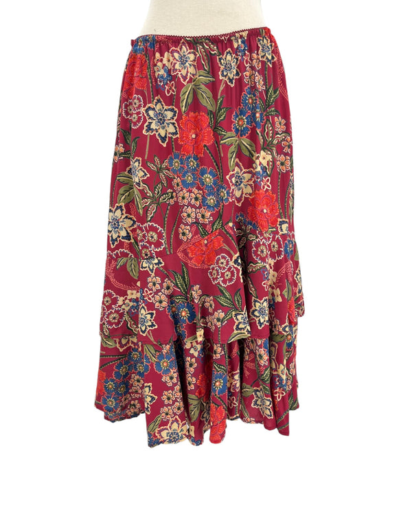 LOLA P E6E10-FR38 PRINT TIERED SKIRT