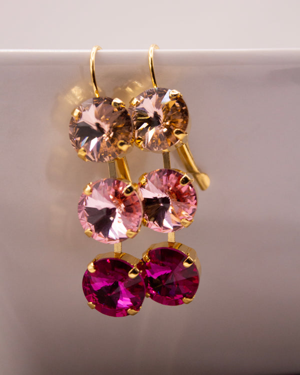 RMD TRISTINA GOLD EARRING POP OF PINK