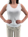 MADE IN ITALY ONE SIZE RAW EDGE TANK white