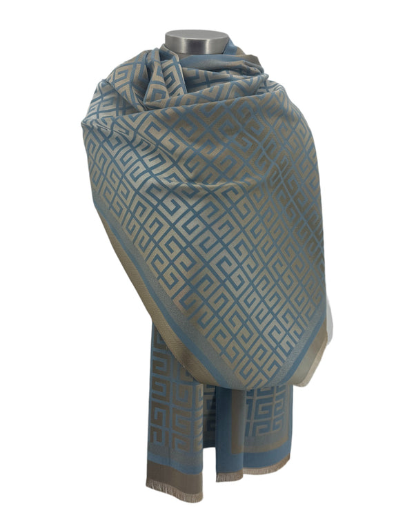 IN802 PRINT REVERSIBLE WRAP BLUE