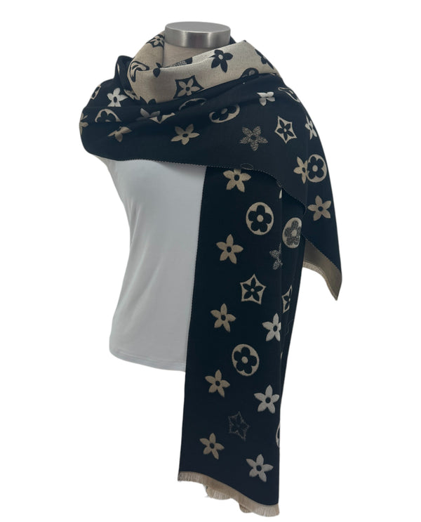 IN9005 VUITTON PRINT REV WRAP BLACK