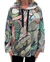 INOAH T436NB PRINT DRAWSTING HOODED TOP