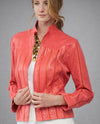 INSIGHT BCJ4736A RIBBED CUT LEATHER JACKET CORAL