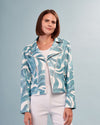 INSIGHT BCJ8731MPRB TEAL PRINT JACKET LIQUID TURQUOISE PUCCI