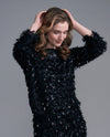 INSIGHT BCT89A17FR MESH SEQUIN TOP black