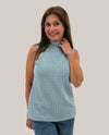 ISCA 8395 SLEEVELESS TEXTURED TURTLE NECK BABY BLUE