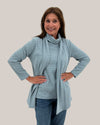 ISCA 8603 TEXTURED LONG SLEEVE CARDIGAN BABY BLUE