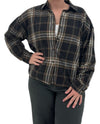 J5ST1030 PLAID COLLARED BOXY LS SHIRT BLACK MULTI