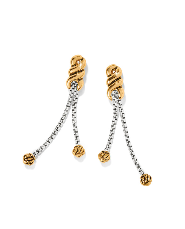 BRIGHTON JA0001 INTERLOK TWIST 2 TONE DOUBLE POST DROP EARRING