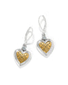 BRIGHTON JA0025 MOSAIC HEART 2 TONE LEVERBACK EARRING