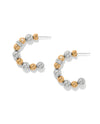 BRIGHTON JA0248 MERIDIAN PETITE STATION 2 TONE HOOP EARRING