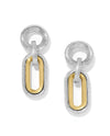 BRIGHTON JA9955 FERRARA MEDICI 2-TONE DROP POST EARRINGS