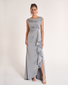 JADE JASMINE K278063 ONE SHOULDER RUCHED GOWN silver