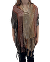 JB016 METALLIC GRADATION SCARF BROWN