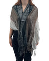 JB016 METALLIC GRADATION SCARF BROWN/BLACK