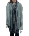 JB016 METALLIC GRADATION SCARF GREY/BLACK