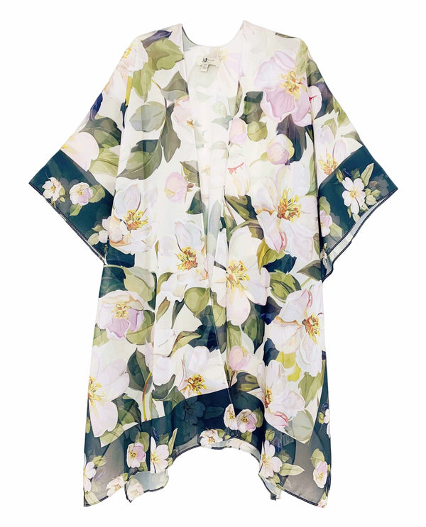 JC0710 PRINT KIMONO GREEN FLORAL - 55