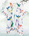 JC0710 PRINT KIMONO WHITE BIRD - 57