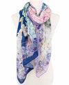 JC0711 PRINT SCARF PURPLE HYDRANGEA - 12
