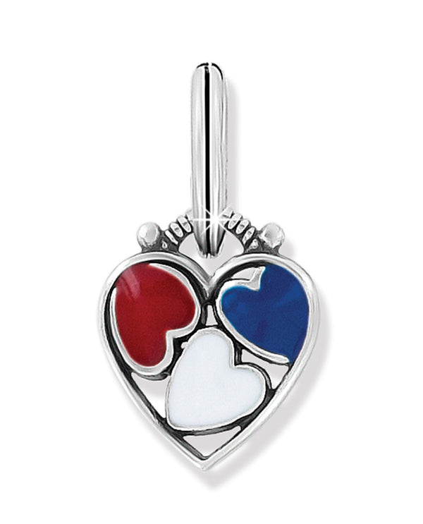 BRIGHTON JC7213 PATRIOTIC HEART CHARM