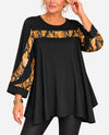 JERSEY TUNIC WITH ANIMAL PRINT INSERT