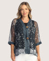 JESS & JANE BC8-2182 EVANGELINE PRINT CARDIGAN navy