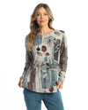 JESS & JANE FB10-2130 AURELIA FRENCH BRUSH SIDE-SLIT TUNIC TOP