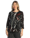 JESS & JANE KM7-1247 MATILDA BOUCLE MESH OVERLAY MODAL TOP MULTI
