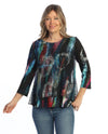 JESS & JANE KM7-2122 WINDSOR BOUCLE MESH OVERLAY MODAL TOP MULTI