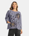 JESS & JANE M111-2101 RETRO FRENCH TERRY DROP SHOULDER TOP purple