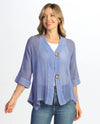 JESS & JANE M116 COTTON MESH CARDIGAN BLUE