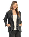 JESS & JANE M144 FLEECE CARDIGAN WITH DOUBLE POCKETS AND BUTTONS BLACK