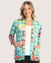 JESS & JANE SC5-2193 MOMO CRUSHED CARDIGAN turquoise