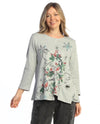 JESS & JANE SF8-2270 JOLLY DAY LONG SLEEVE CHRISTMAS TOP GREY