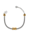 BRIGHTON JF0218 INTERLOK TWIST 2 TONE DOUBLE BRACELET