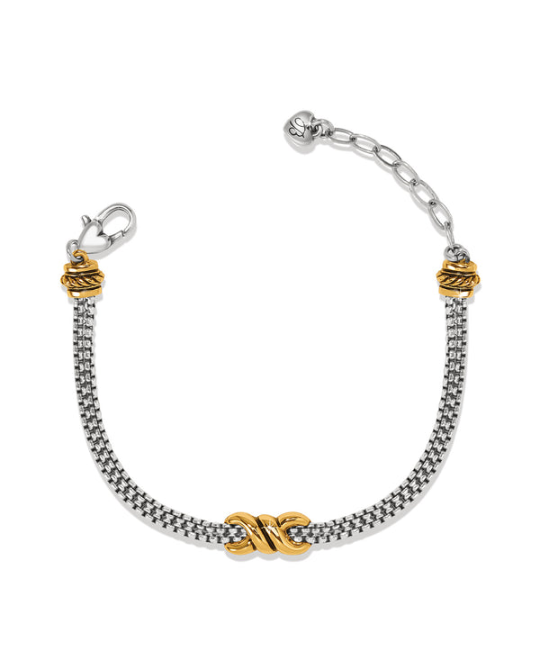 BRIGHTON JF0218 INTERLOK TWIST 2 TONE DOUBLE BRACELET