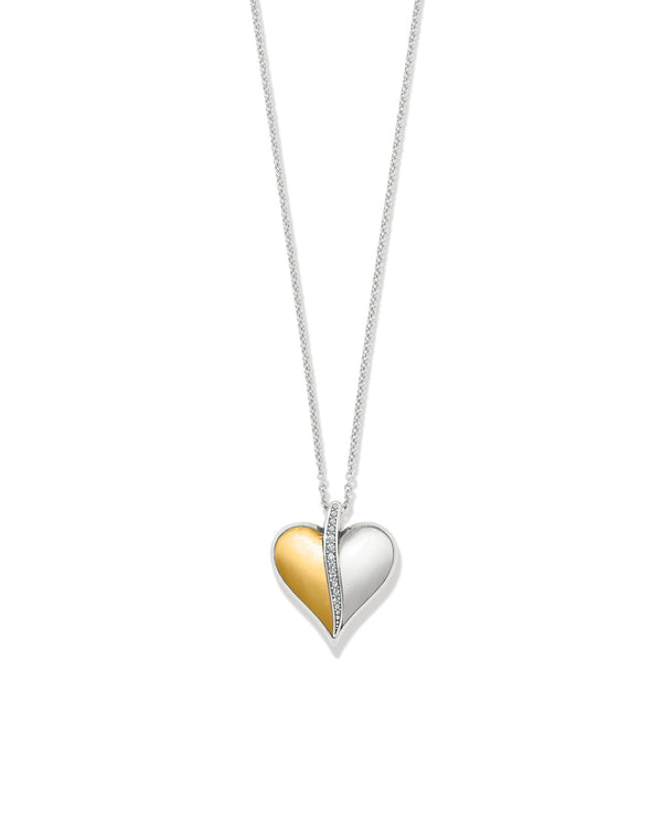 BRIGHTON JM7603 PRECIOUS HEART 2 TONE NECKLACE