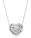 BRIGHTON JM7732 FLORA HEART BLUE REV NECKLACE